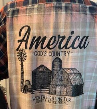 America Farm Scene Flannel