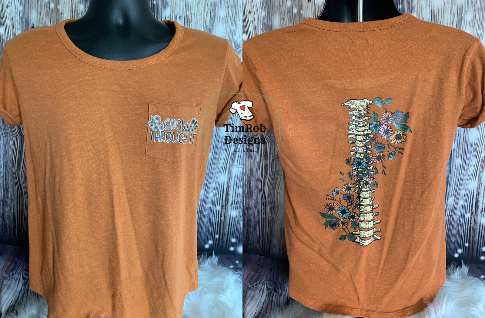 Grow Through it Floral Spine Tee
