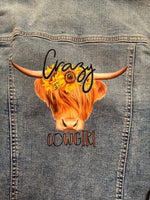 Load image into Gallery viewer, Crazy Cowgirl - Youth denim jacket
