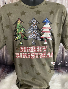 Merry Christmas Patriotic Tee