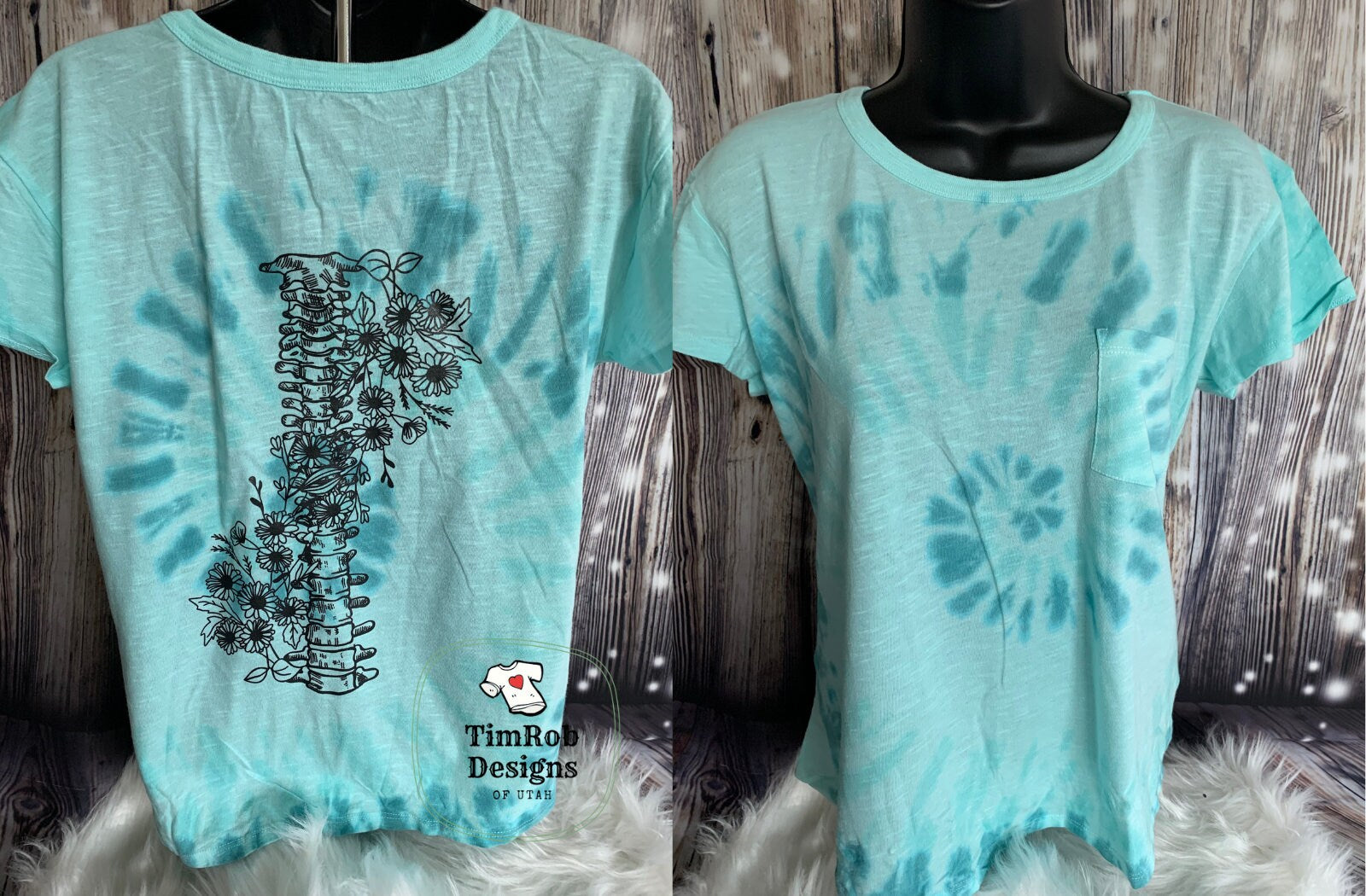 Grow Through it Floral Spine Tie-Dyed Tee