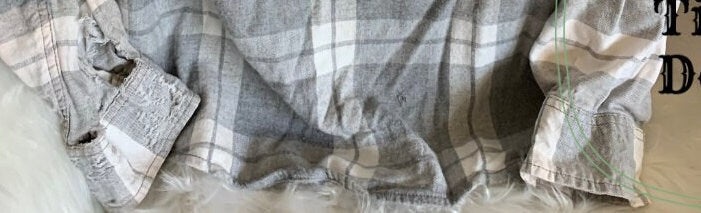 Blessed Beyond Measure Distressed bleached Flannel