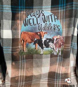 Plays Well with Udders Flannel