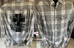 Load image into Gallery viewer, Blessed Beyond Measure Distressed bleached Flannel
