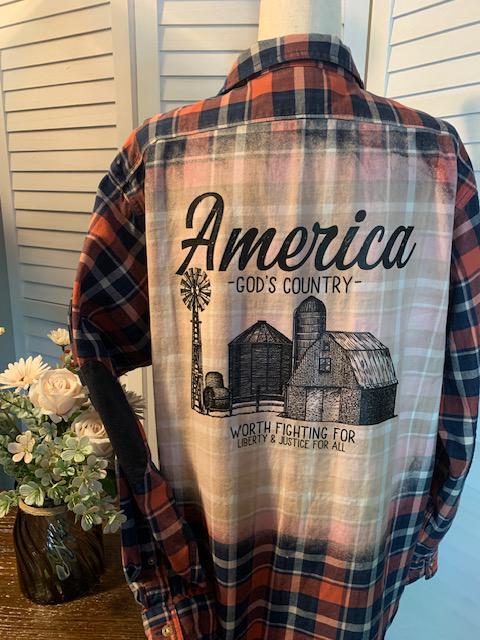 America Farm Scene Flannel