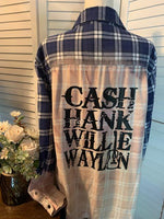 Load image into Gallery viewer, Cash, Hank, Willie, Waylon Flannel/Plaid
