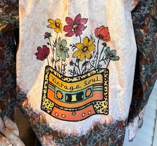 Vintage Soul  Cassette-Floral bleached shirt