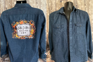 Beth Dutton State of Mind - Custom denim/jean shirt