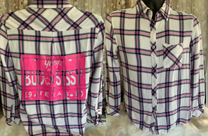 Bud & Sissy Hot Pink - Custom Flannel