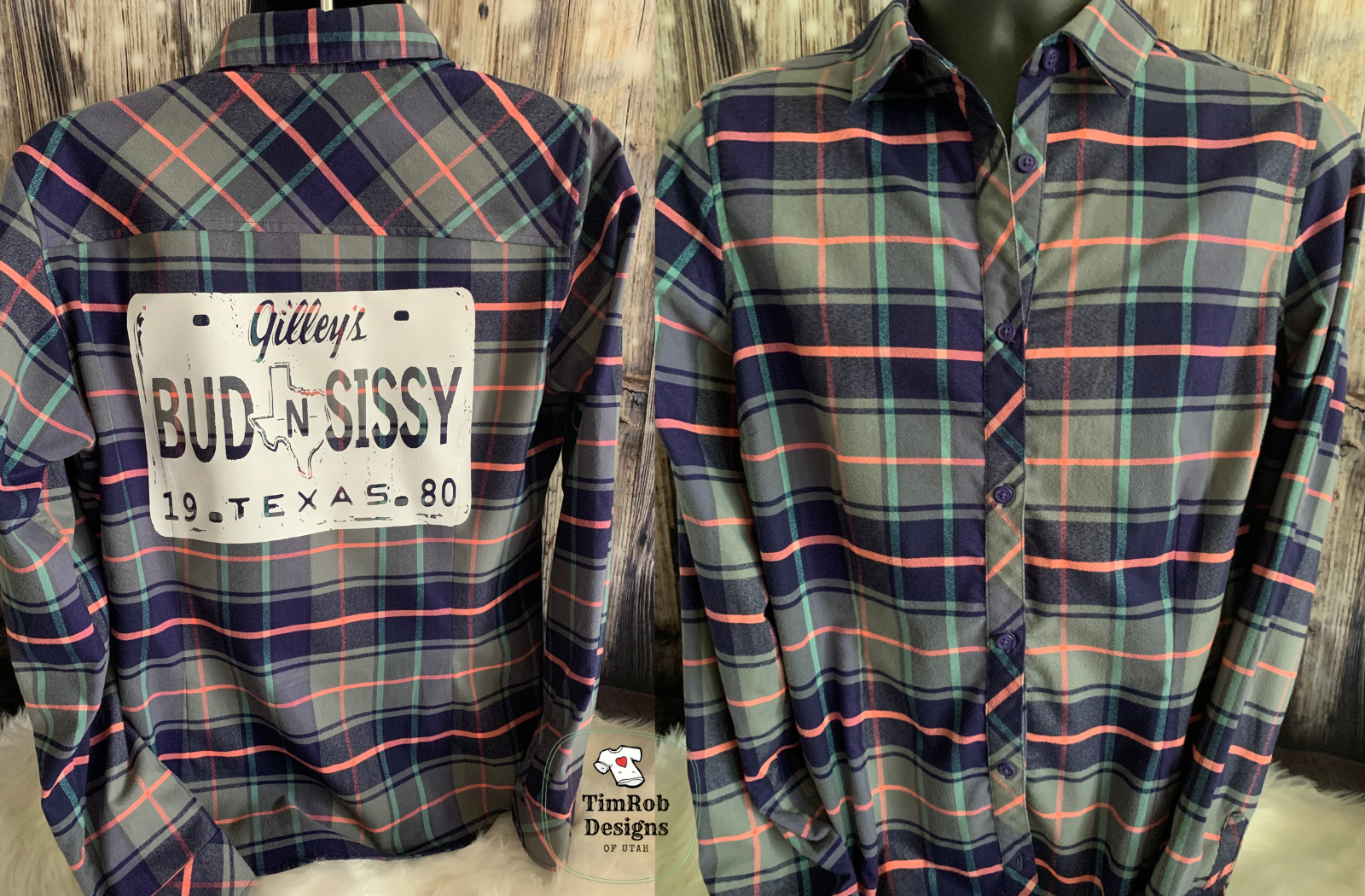 Bud & Sissy - Gilley's - Custom Flannel