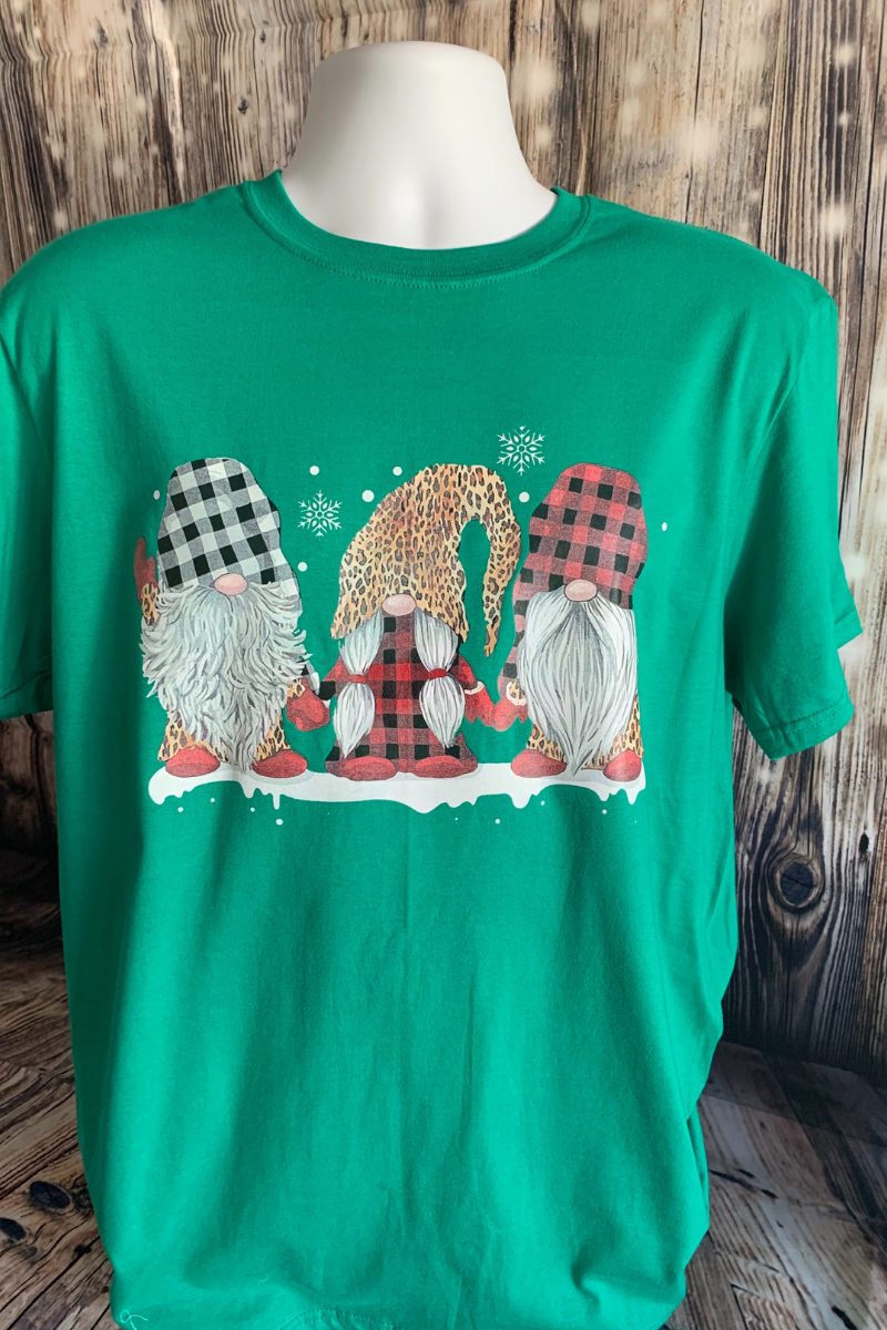 Christmas Gnomes - Plaid Tee