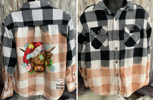 Highland Cow - Christmas Lights - CHILDREN's - Custom Flannel