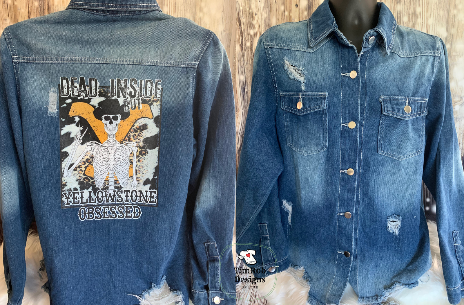 Dead Inside but YS Obsessed - Custom Jean Shacket