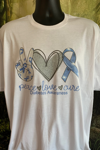 Diabetes Awareness Shirt - Peace Love Cure