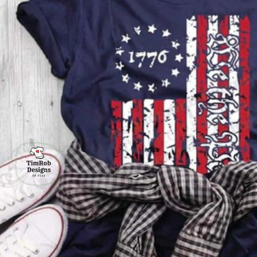 Distressed Flag 1776  We The People