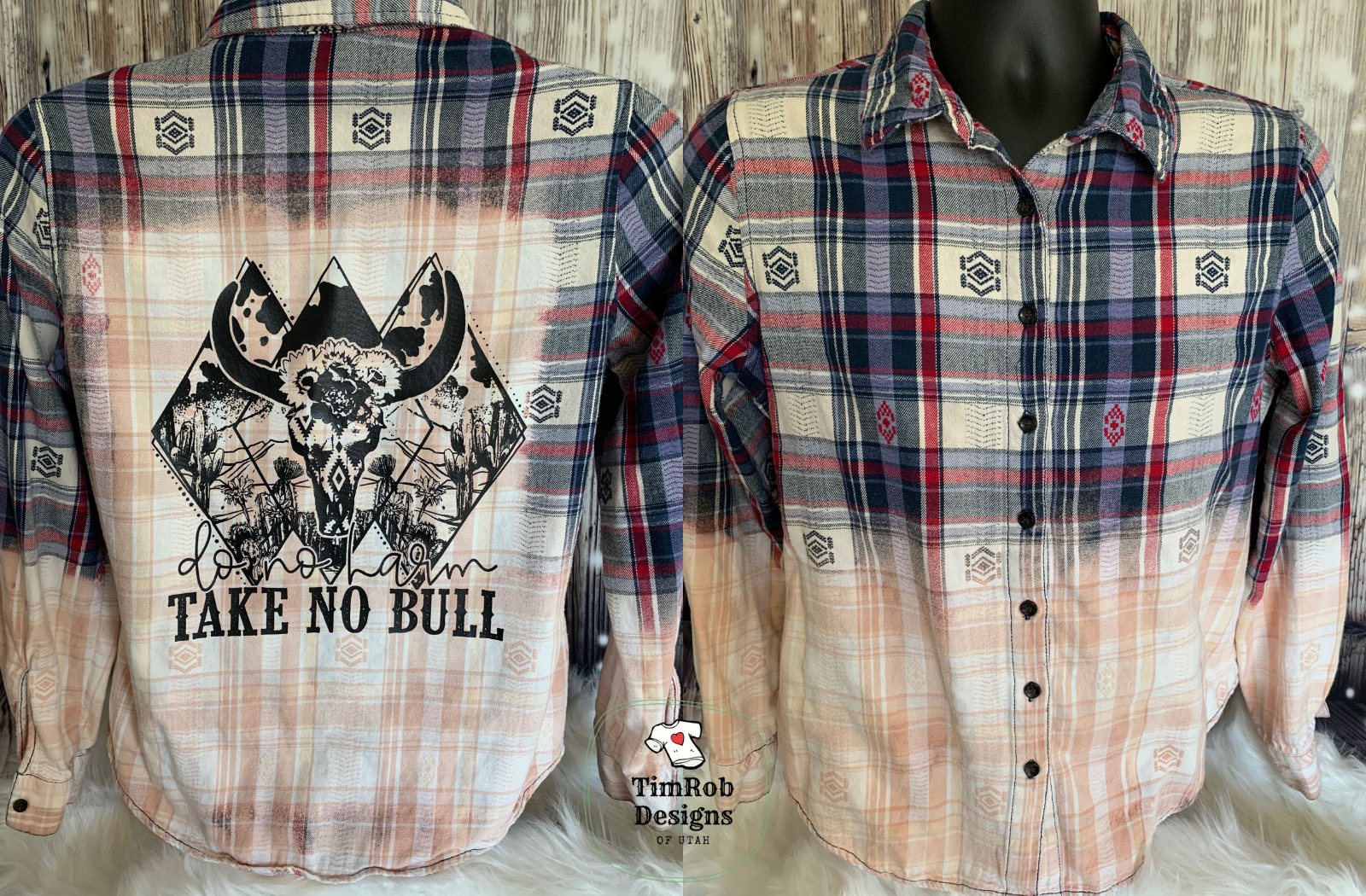 Do No Harm Take No Bull - Bleached Flannel