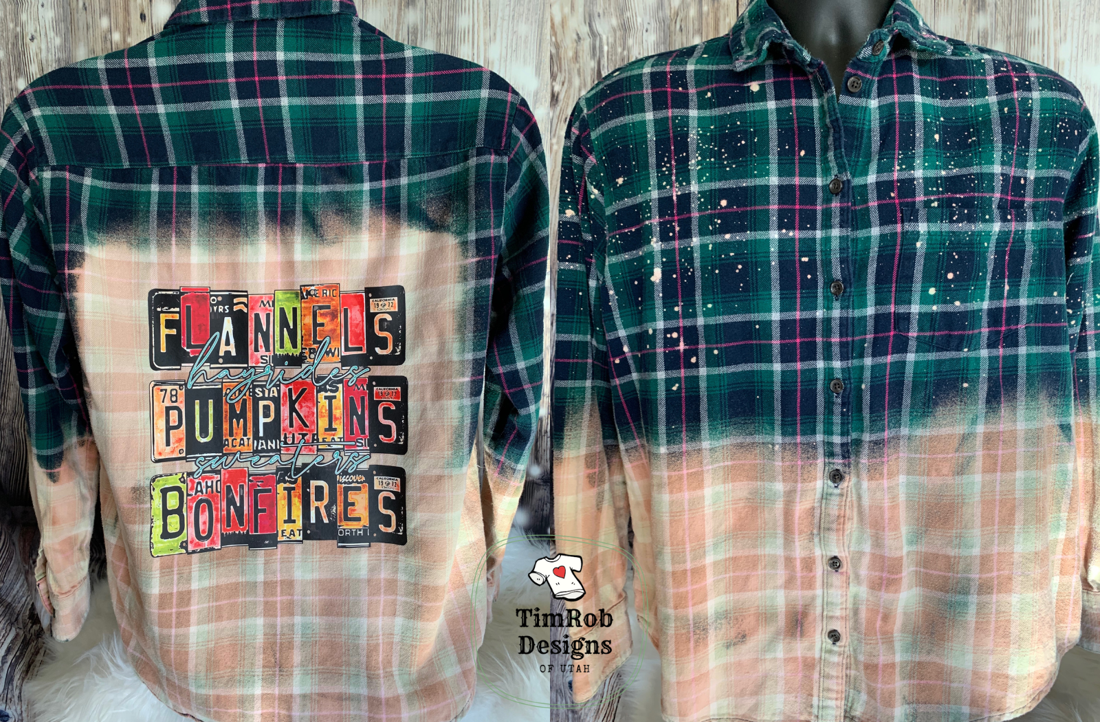 Flannels, Bonfires ....- Bleached Flannel/Non-bleached Plaid