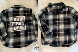 God First Bro - Kids Flannel Custom