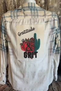 Gratitude, Grace and Grit Custom Flannel