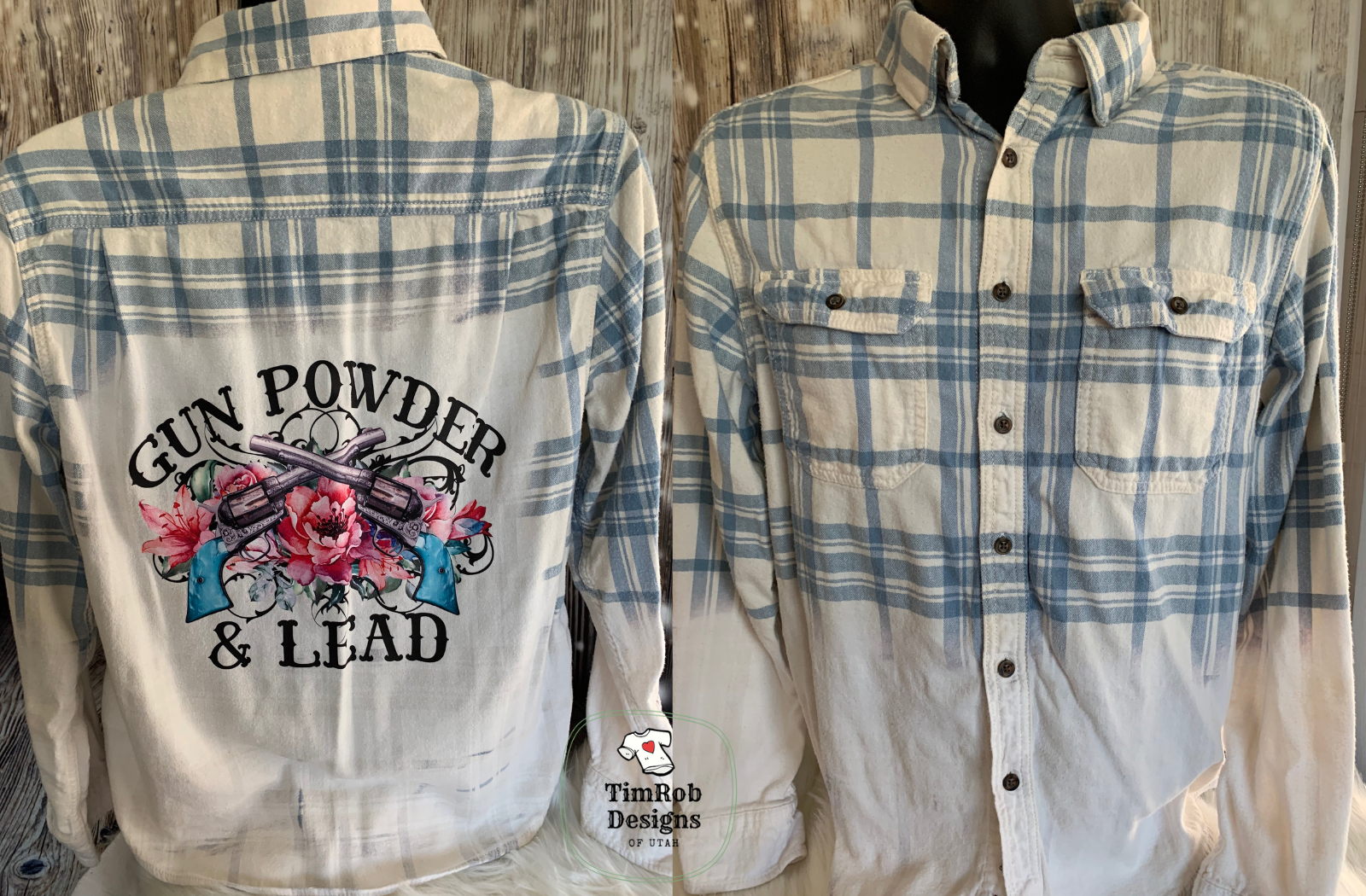 Gun Powder & Lead/pink - Bleached Flannel