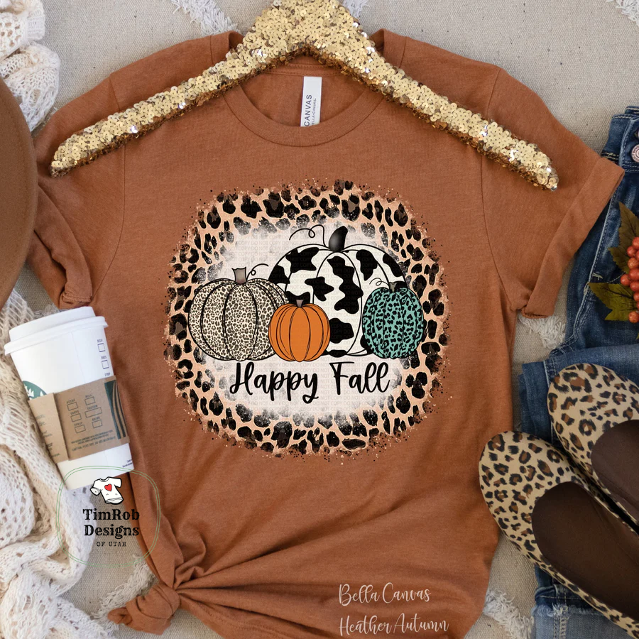 Happy Fall - Leopard and Cow Print