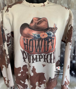 Howdy Pumpkin - Custom Bleached Sweatshirt