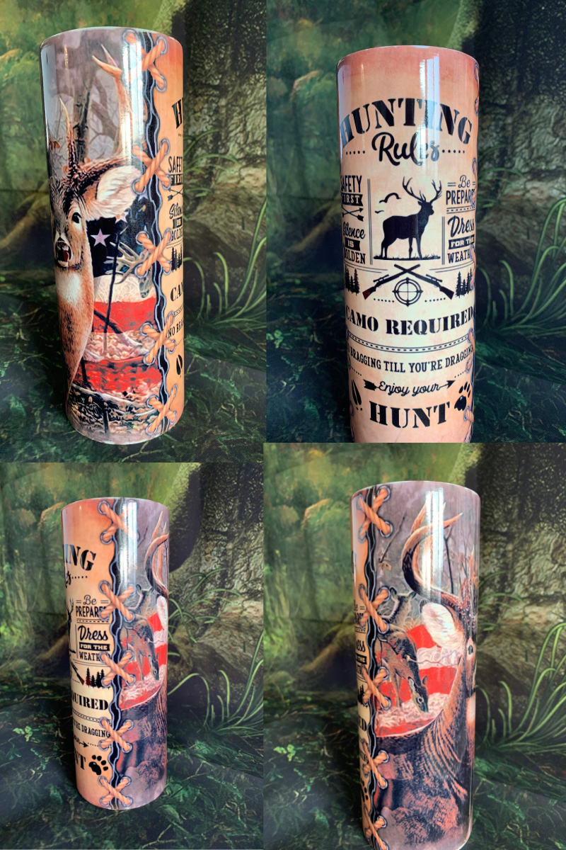 Hunting Rules - Deer with red, white and blue Tumbler