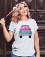 Load image into Gallery viewer, In October We Wear Pink -Teal truck w/pumpkins - Custom
