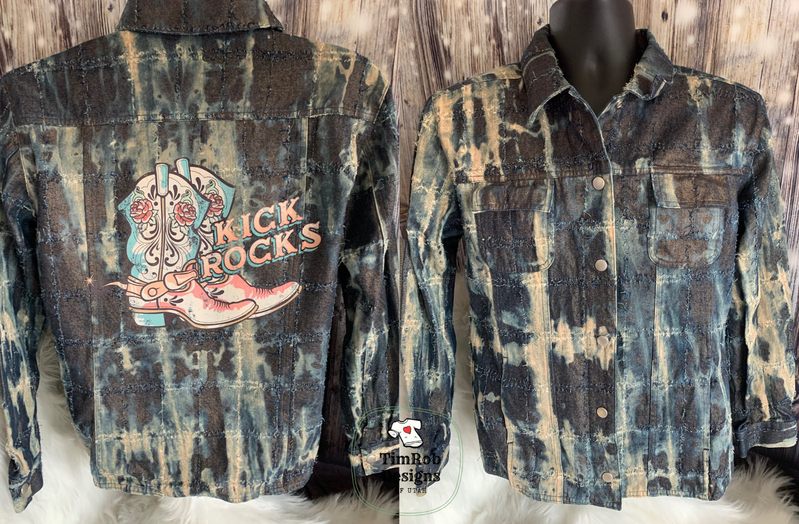 Custom Denim Jacket - Kick Rocks