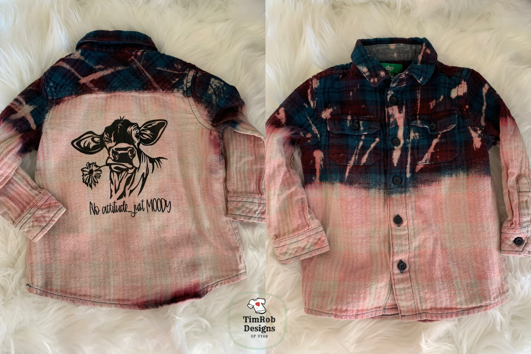 No Attitude Just Moody - Kids Flannel Custom