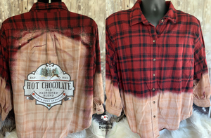 Christmas Hot Chocolate - Custom Bleached Flannel