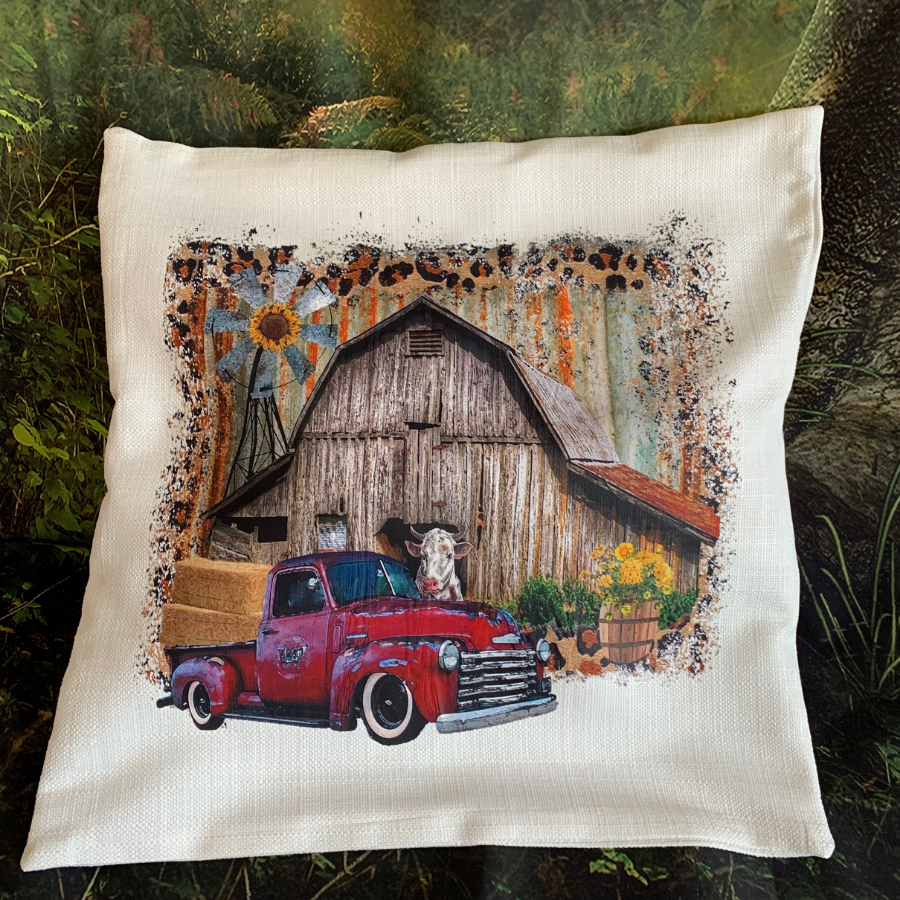 Pillow Case - Country Barn - Red Truck