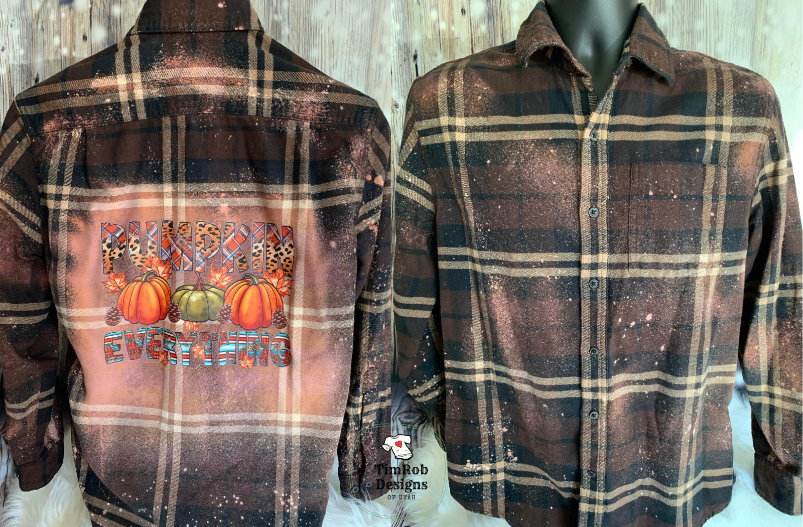 Pumpkin Everything- Bleached Flannel