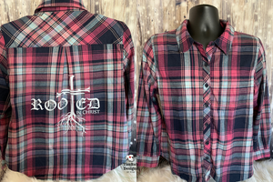 Rooted in Christ - Custom Flannel/plaid Shirt