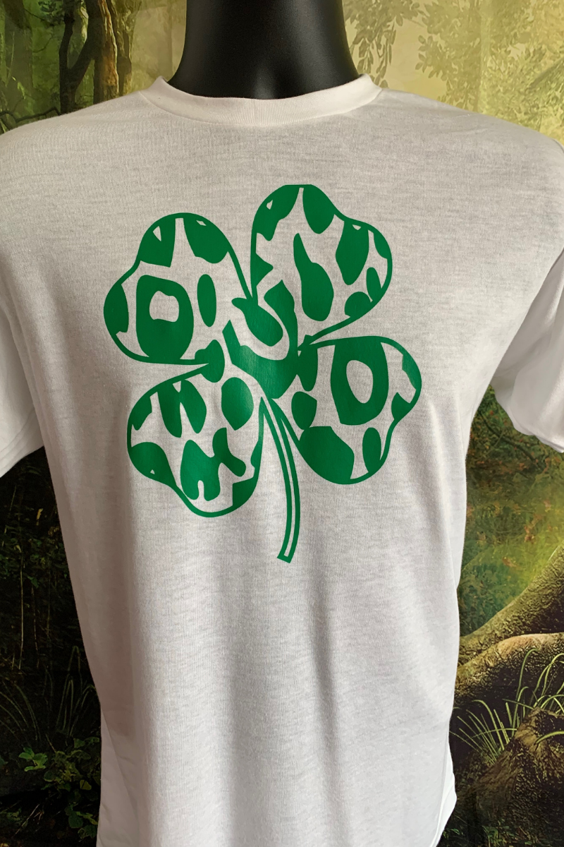 St. Patrick's Day Green Ink Leopard Shamrock