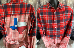 Texas Hand Drawn Flag - Custom Flannel