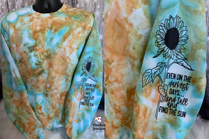 Sunflower -Custom Iced-Tie-Dyed Sweatshirt